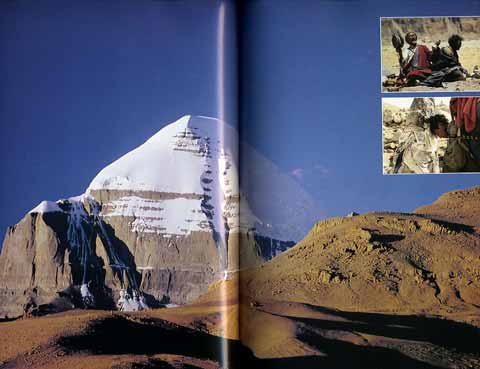 
Mount Kailash from inner kora, pilgrims - Trekking in Tibet: A Traveler's Guide book

